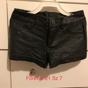 Girls leather shorts